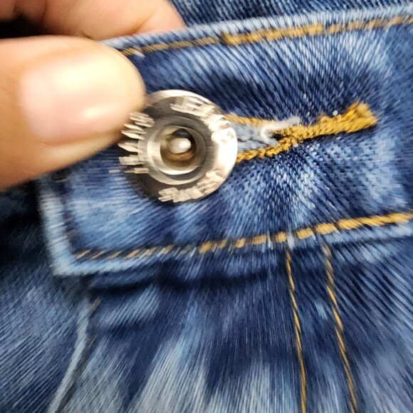 Maternity Jeans Womens Large Medium Wash Stretch High Rise Crop - Picture 3 of 13